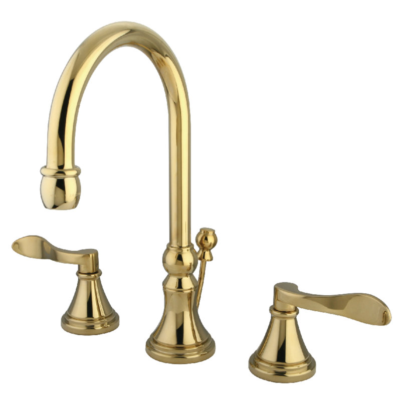 Kingston Brass Nufrench Widespread Bathroom Sink Faucet with Brass Popup & Reviews Wayfair